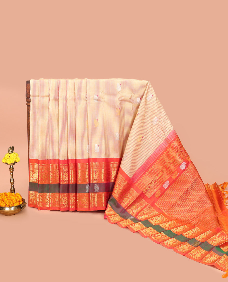 Sandal Gadwal Silk Saree