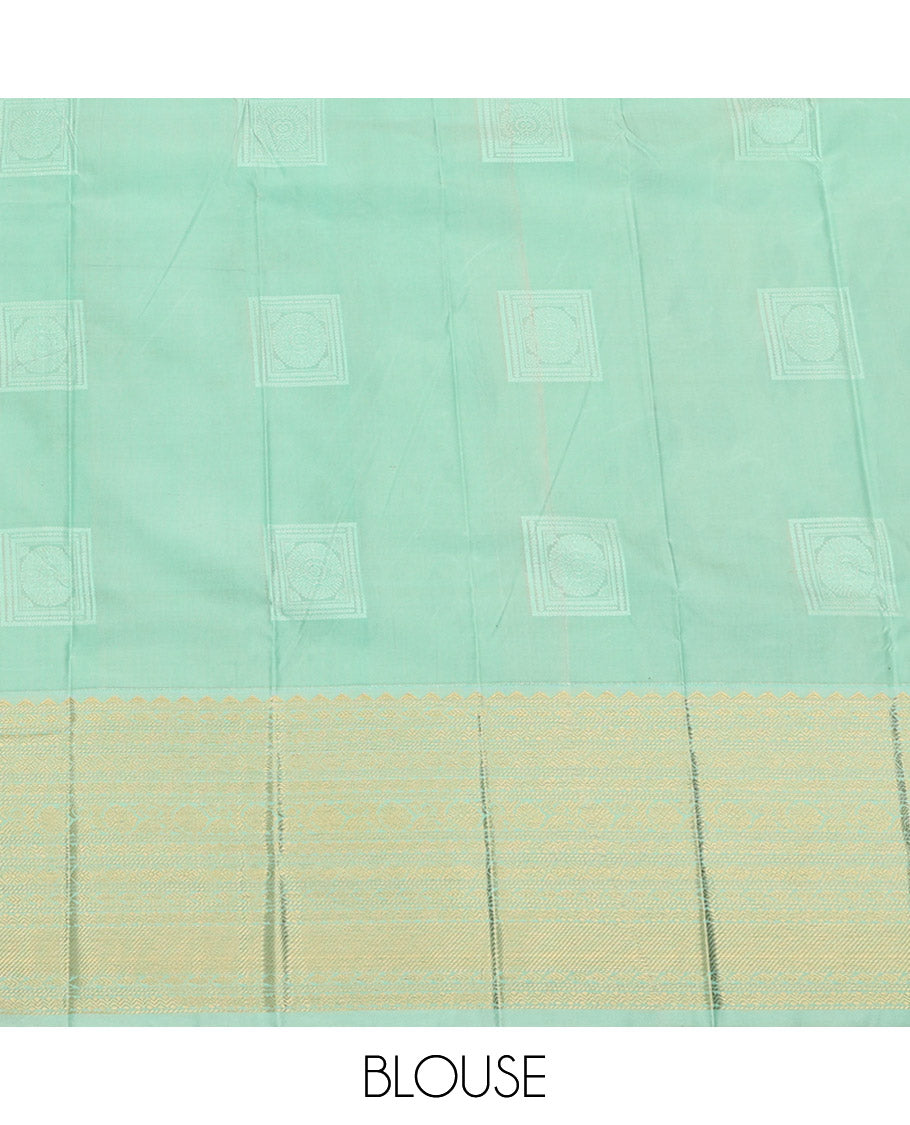 Brown Budget Silk Saree, Prettified with Square-Shaped Zari Buttas All Over Its Body, Complemented by a Contrast Traditional Zari Design Border, Gleaming Jaal Pallu, and Paired with a Contrast Blouse