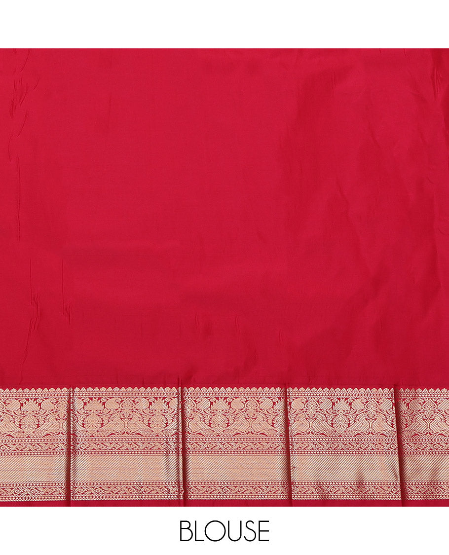 Violet Budget Silk Saree, Adorned with Zari Designs, Captivating Contrast Traditional Zari Design Border, Pallu Steeped with Paisleys, and a Contrast Blouse