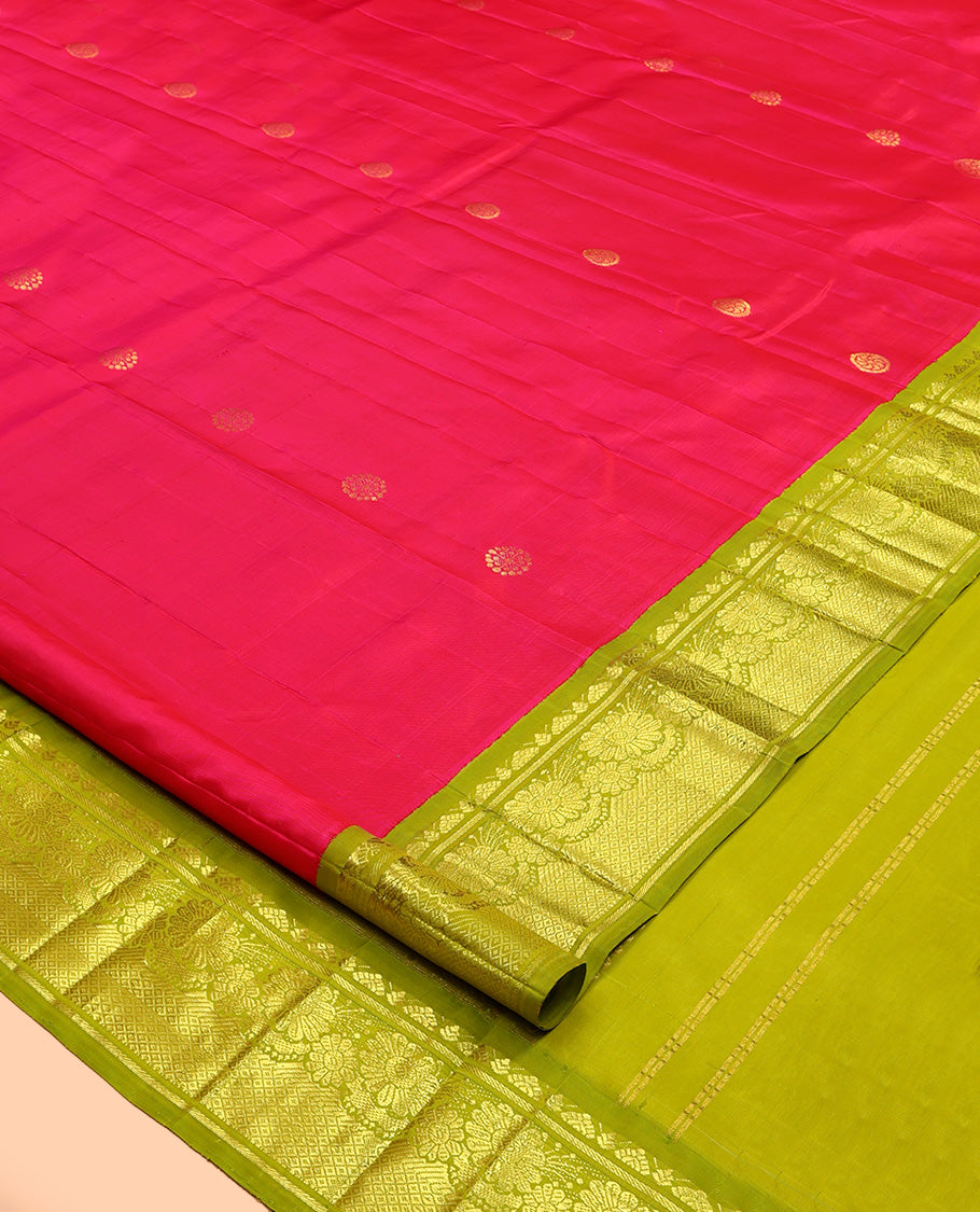 Red Korvai Kanchipuram Silk Saree