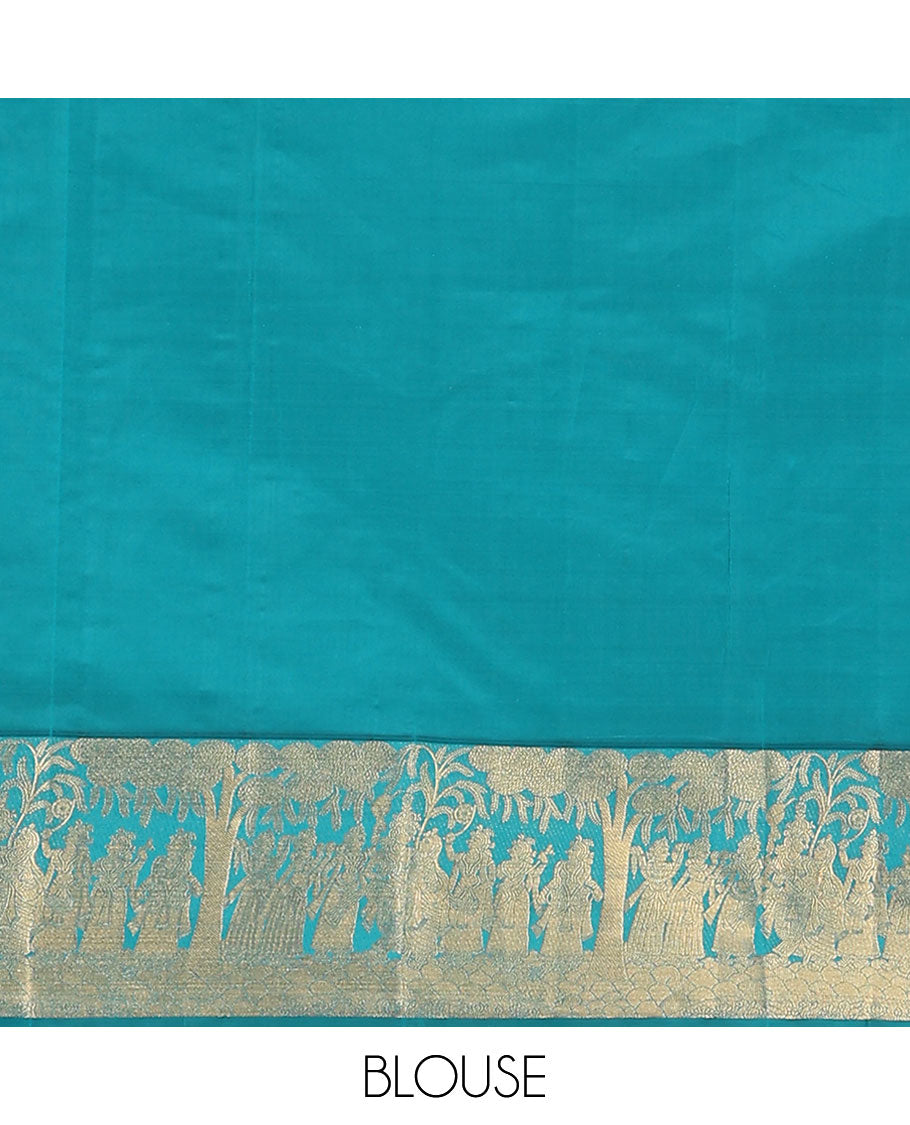 Maroon Vasundhara Lite Silk Mix Saree, Adorned with Zari Designs, Complemented by a Contrast Border of Bridegroom-Themed Designs, Grandly Designed Pallu, and Paired with a Contrast Blouse