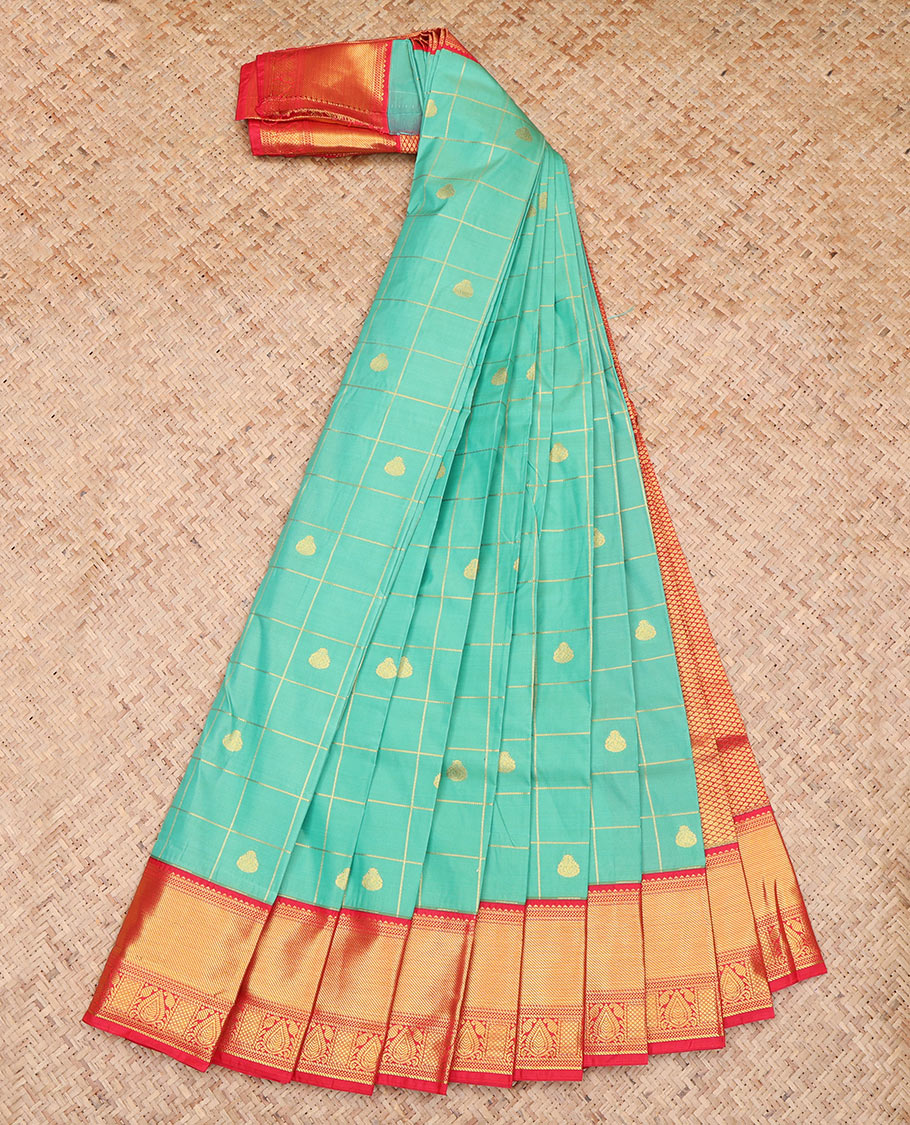 Turquoise Budget Silk Saree