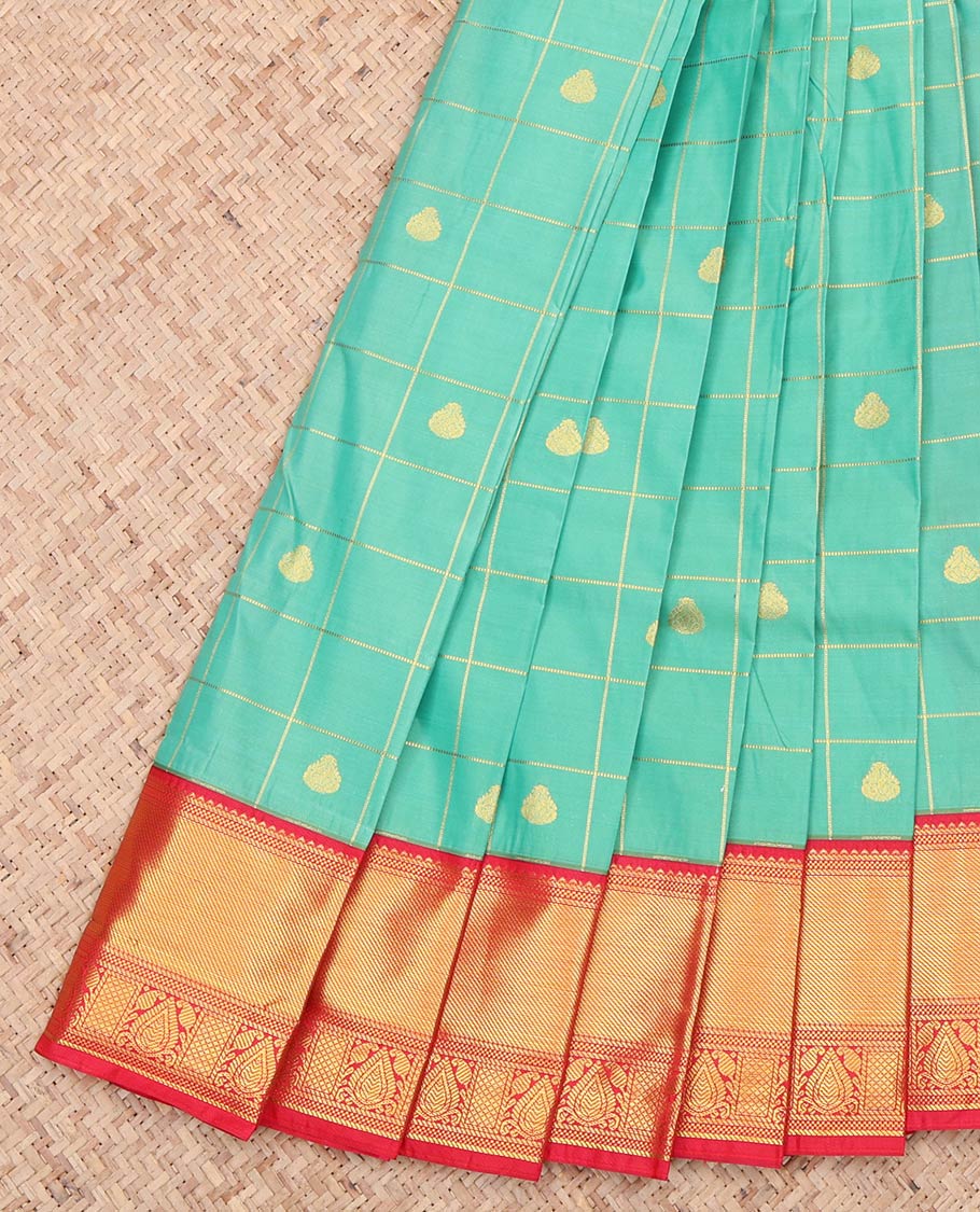 Turquoise Budget Silk Saree