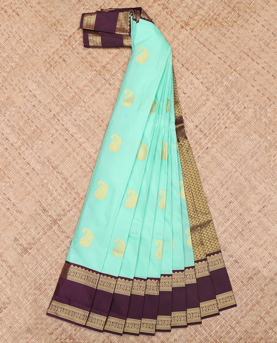 Turquoise Budget Silk Saree