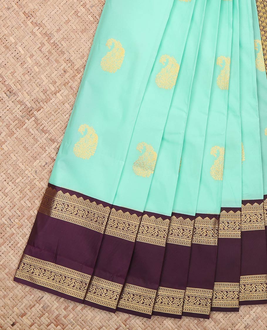 Turquoise Budget Silk Saree