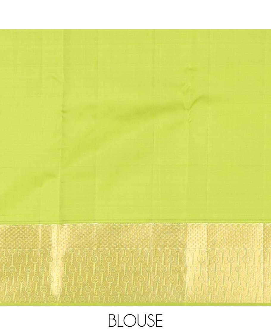 Red floral zari buttas Vasundhara silk mix saree, contrast border & pallu of geometric patterns