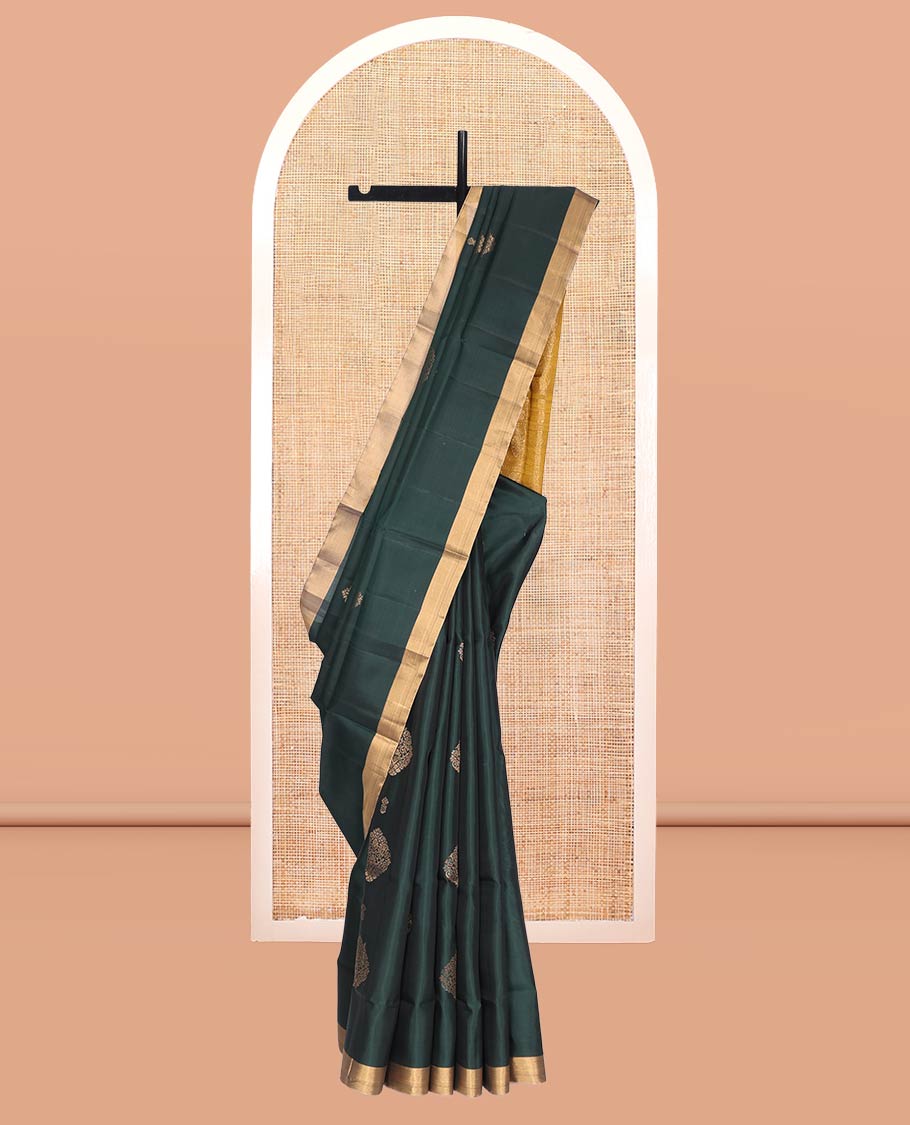 Deep Green Mayuri Lite Silk Mix Saree