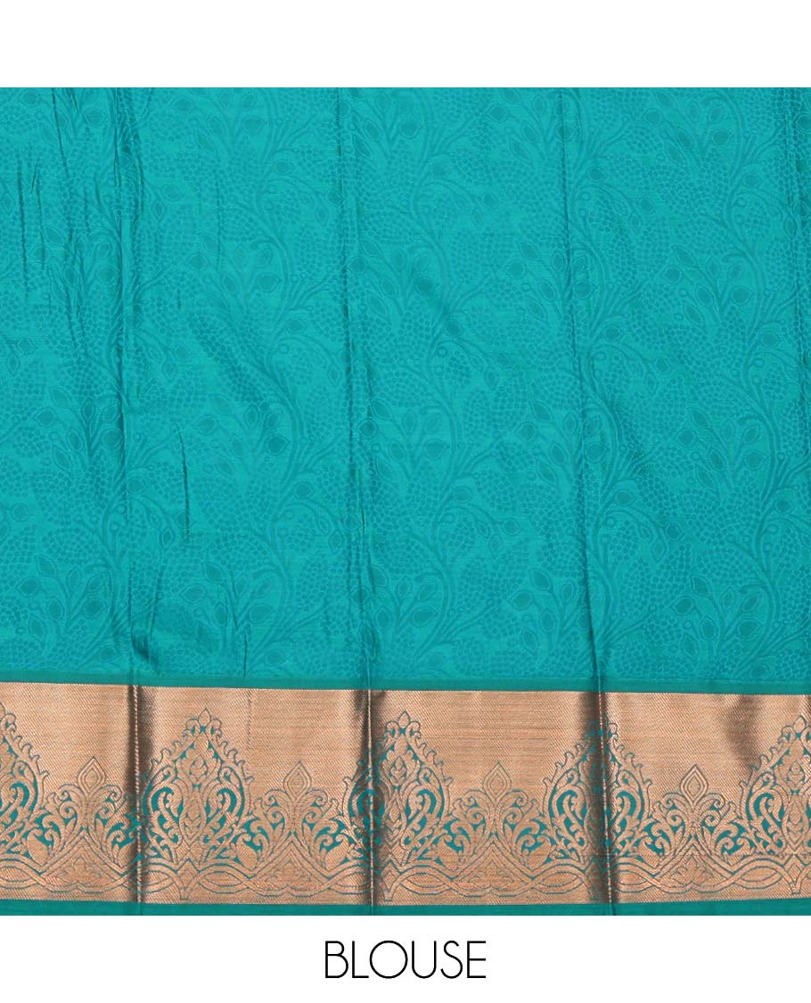 Pink Budget Silk Saree, Bedecked with Jacquard Design, Complemented by a Contrast Zari Border, Grand Pallu, and a Contrast Blouse