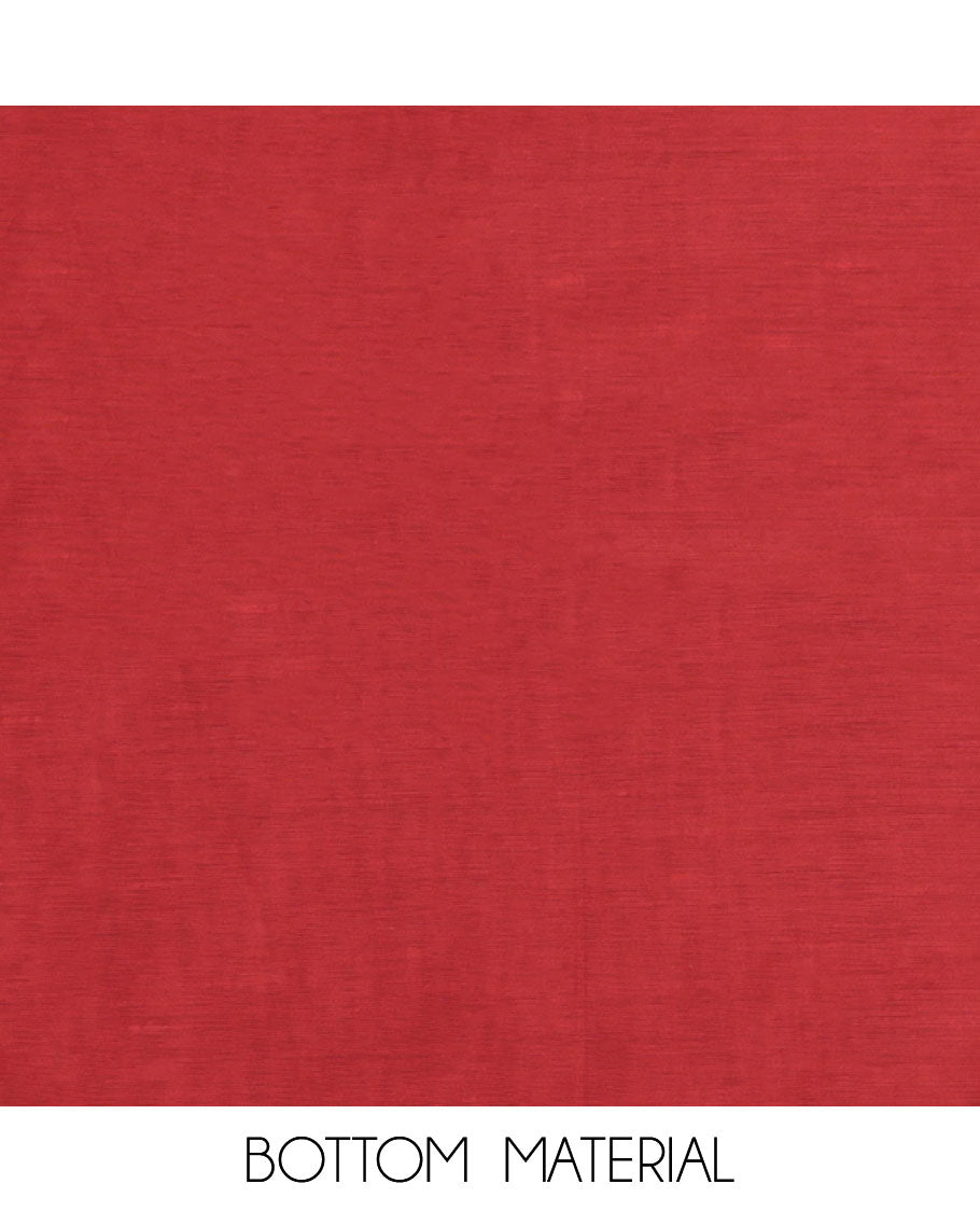 Red Kora Silk Material Chudidar Set