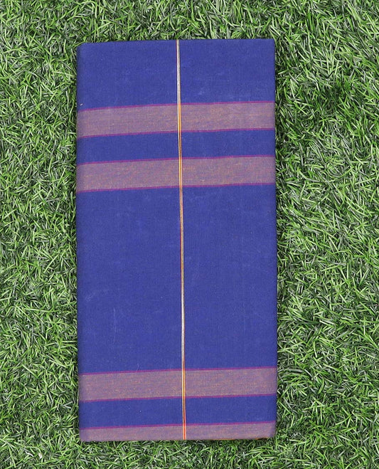 Navy blue horizontal striped cotton cozy lungi