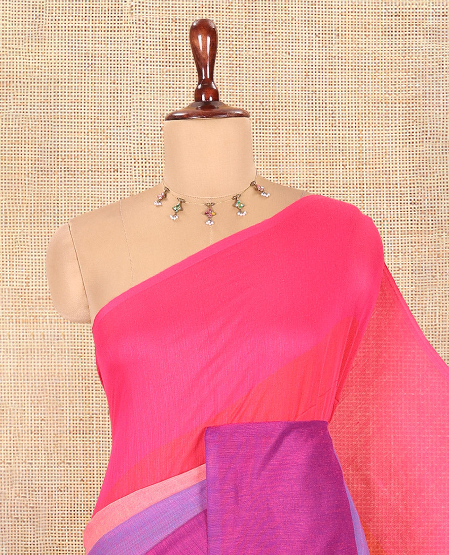 Borderless Wine Khadi Cotton Saree
