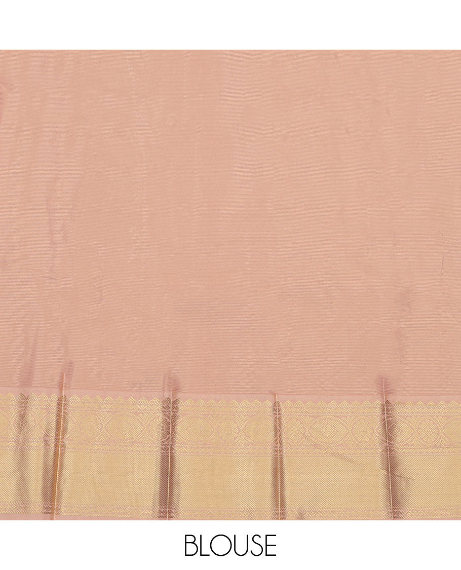 Blue Budget Silk Saree, Showcasing Zari Stripes on Its Body, Complemented by a Contrast Traditional Zari Design Border, Grand Jaal Pallu, and Paired with a Contrast Blouse