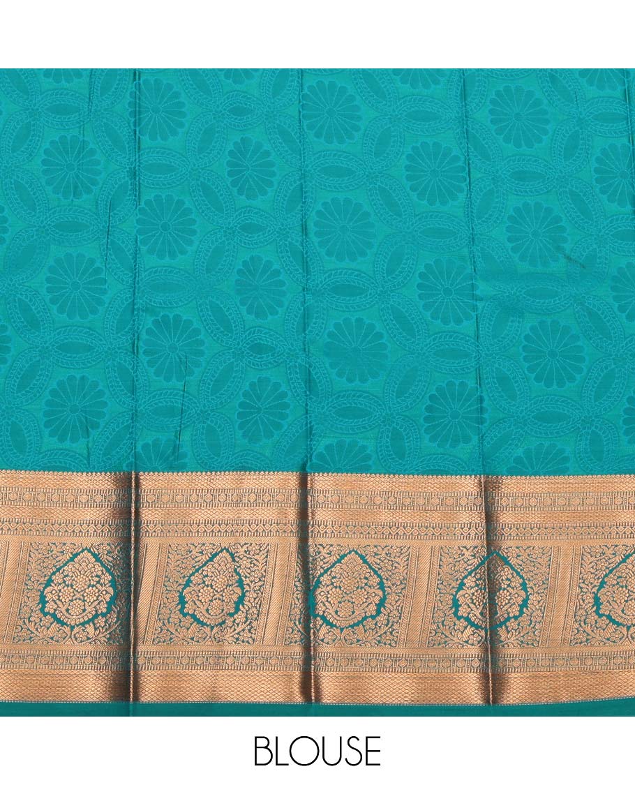 Pink Budget Silk Saree, Accentuated with Jacquard Design, Complemented by a Contrast Traditional Zari Design Border, Grand Jaal Pallu, and a Contrast Blouse