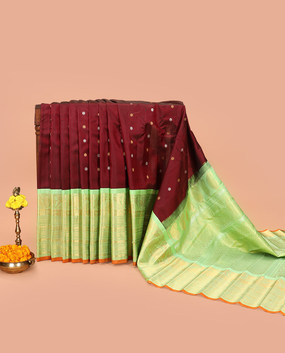Maroon Gadwal Silk Saree