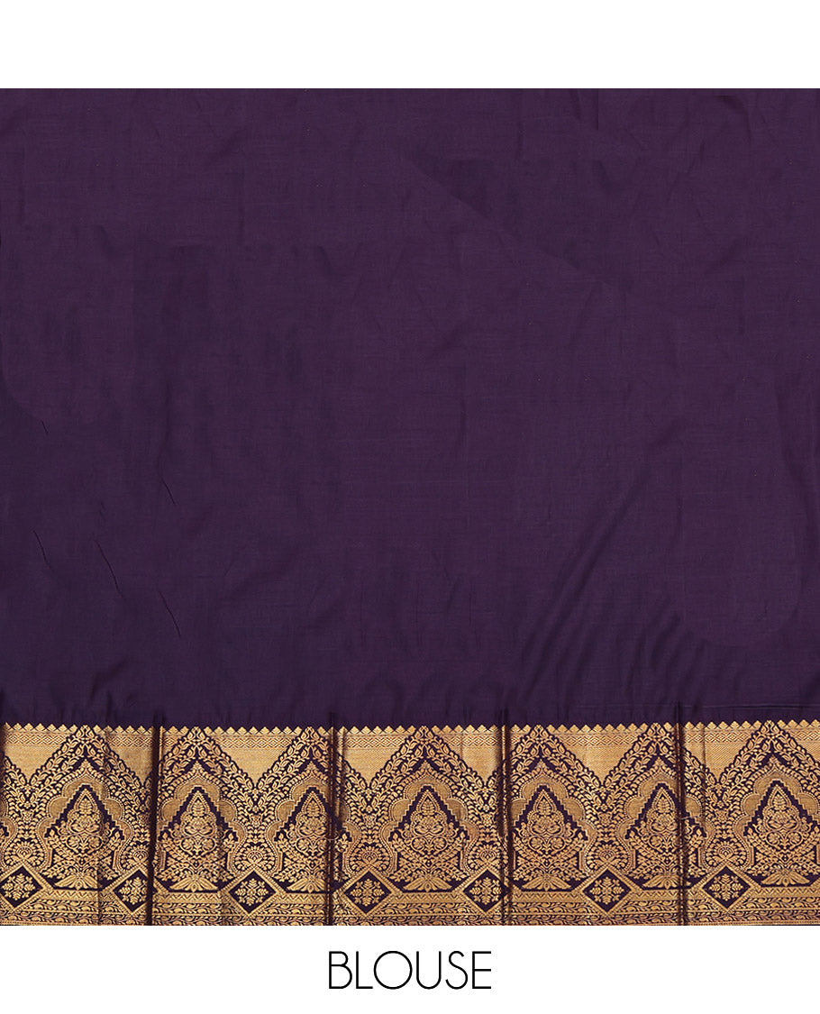 Blue Budget Silk Saree, Elevated with Zari Buttas, Complemented by a Contrast Traditional Border, Grand Pallu, and a Contrast Blouse