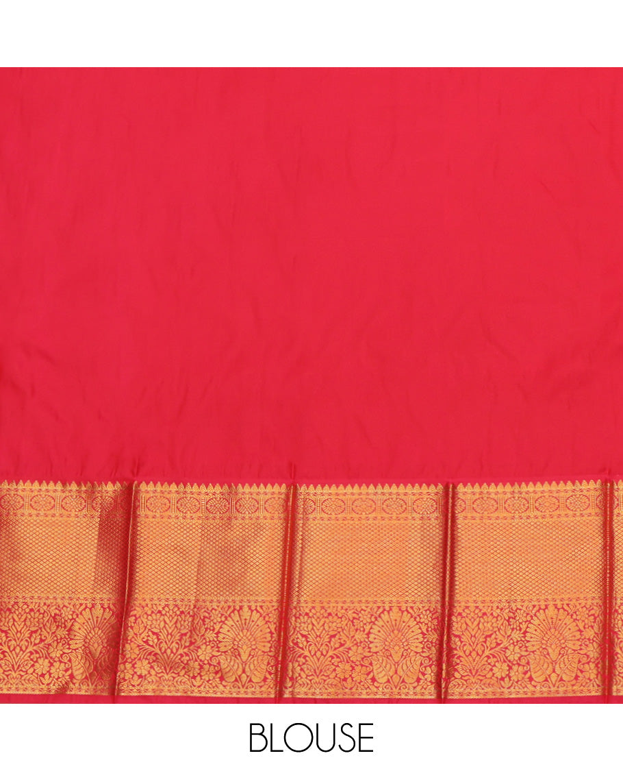 Yellow Budget Silk Saree, Woven with Zari Buttas and Checks, a Contrast Traditional Zari Border, Grand Pallu, and a Contrast Blouse
