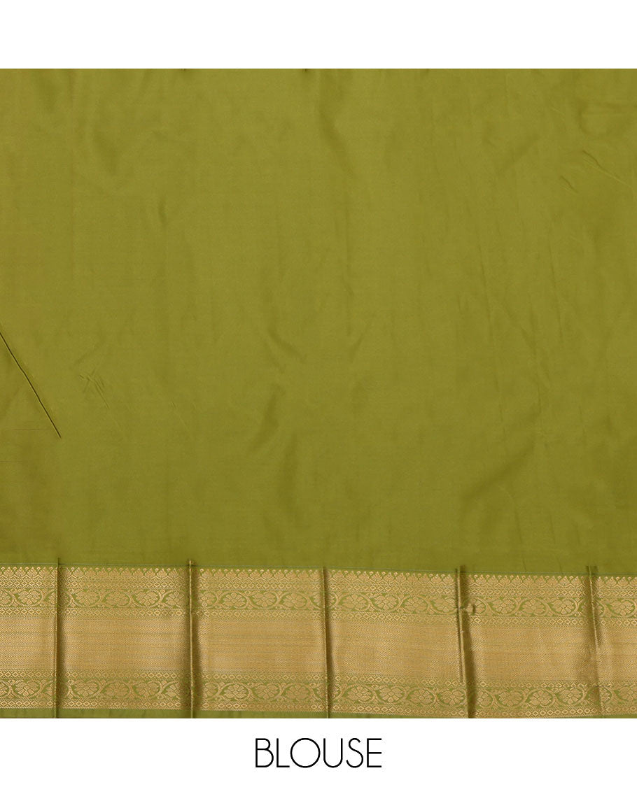 Red Budget Silk Saree, Enriched with Zari Buttas, a Contrast Traditional Zari Border, Intricate Pallu, and a Contrast Blouse
