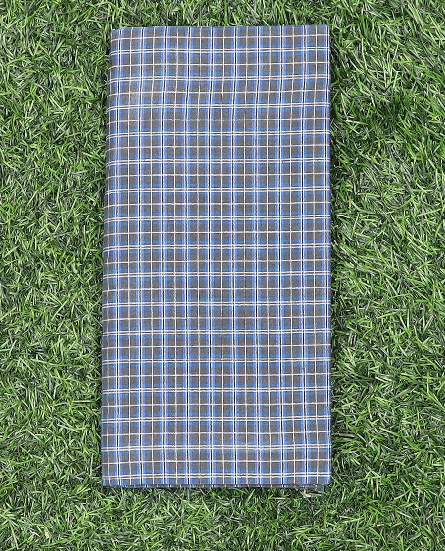 Grey medium checked cotton cozy lungi