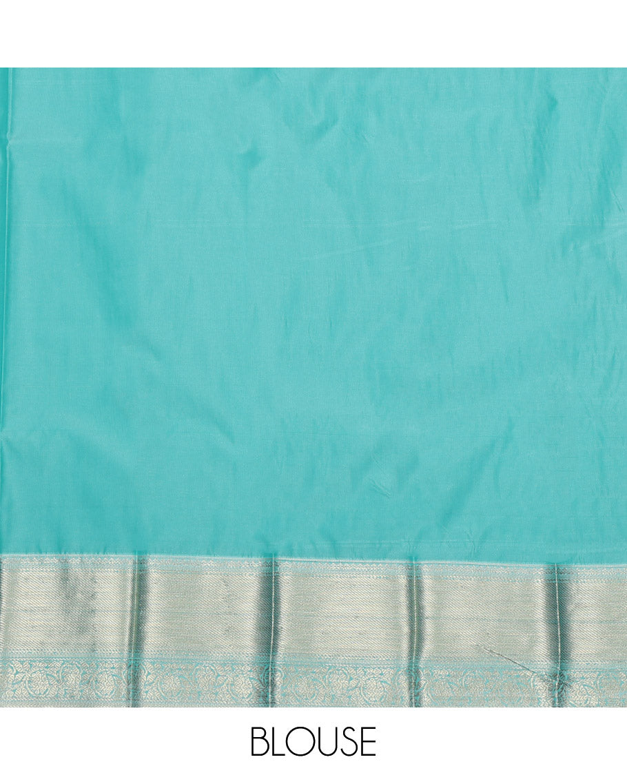 Red Budget Silk Saree, Decorated with Zari Butta Enclosed Checked Design on Its Body, Complemented by a Contrast Traditional Zari Design Border, Grand Pallu, and Paired with a Contrast Blouse