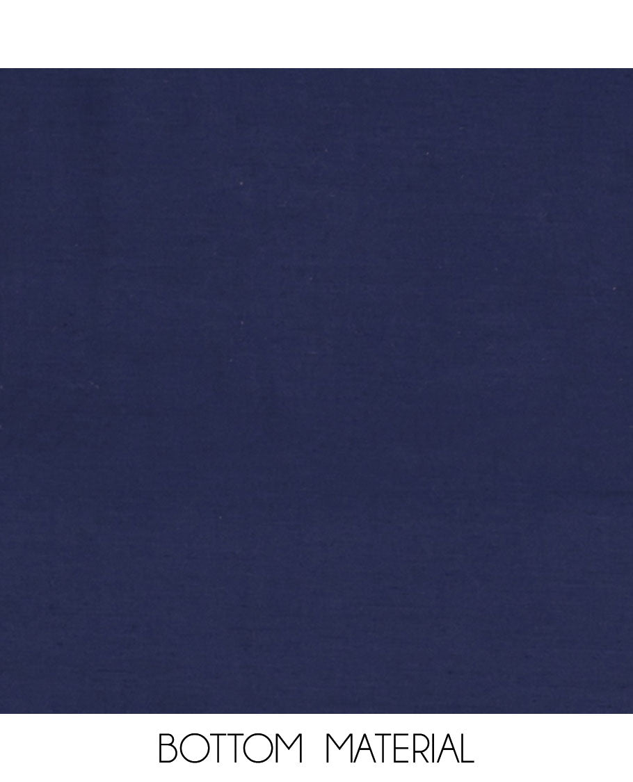 Navy Blue Kora Silk Material Chudidar Set