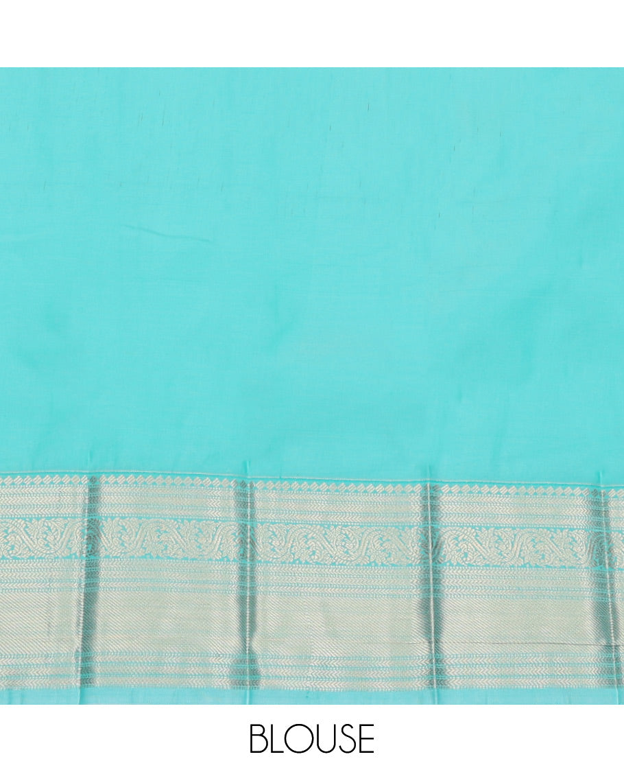 Yellow Budget Silk Saree, Sparsely Sparkled with Zari Butta Enclosed Checks, Complemented by a Contrast Traditional Zari Border, Grand Pallu, and Contrast Blouse