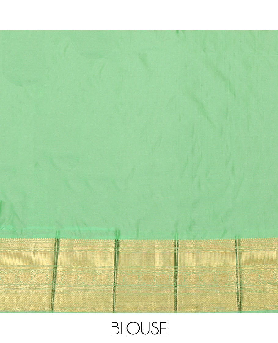 Rani Pink Budget Silk Saree, Delicately Woven with Tree Zari Buttas, Complemented by a Contrast Traditional Border, Grand Pallu, and a Contrast Blouse