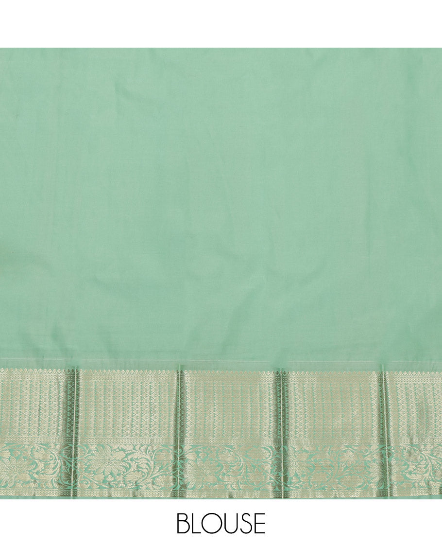 Pink Budget Silk Saree, Decorated with Zari Buttas, Contrast Traditional Zari Design Featured Border, Pallu of Jaal and Paisley Designs, and a Contrast Blouse