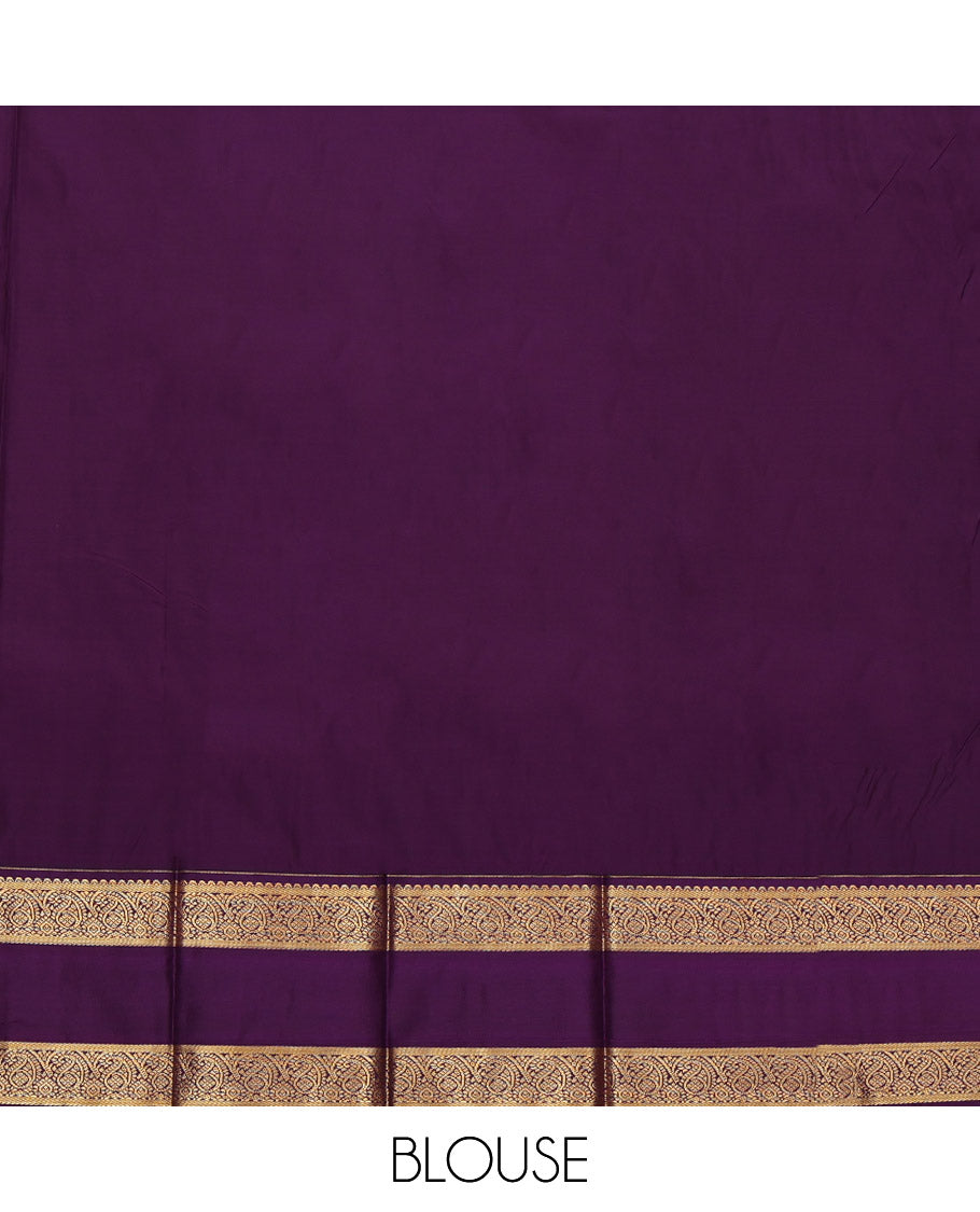 Yellow Budget Silk Saree, Subtly Sparkled with Zari Buttas and Stripes on Its Body, Complemented by a Contrast Traditional Zari Design Border, Grand Jaal Pallu, and Paired with a Contrast Blouse