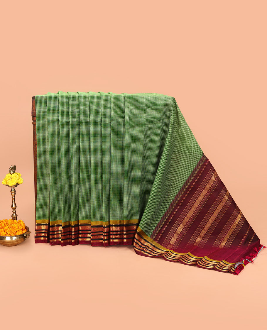 Green Gadwal Cotton Saree