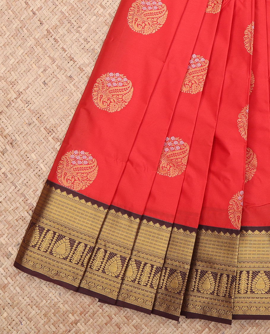 Red Circle Butta Budget Silk Saree