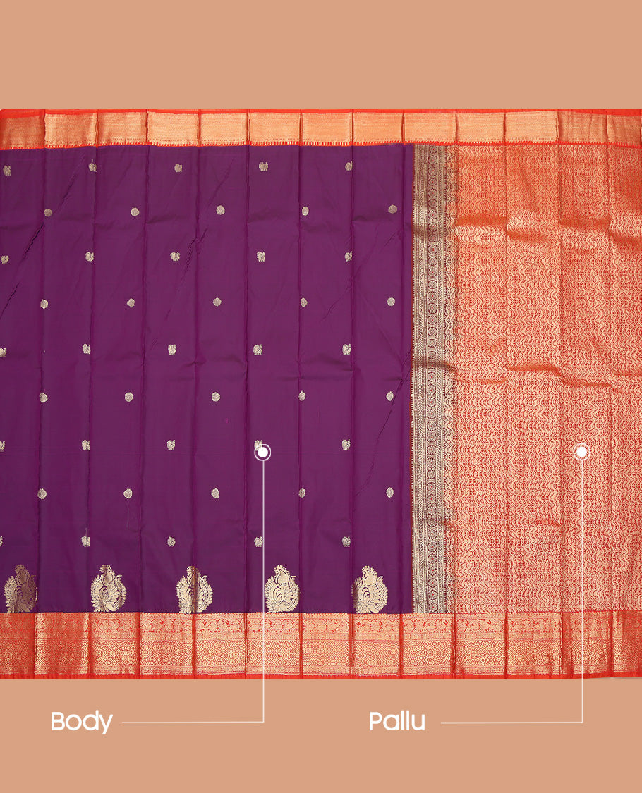 Purple Contrast Traditional Budget Silk Saree
