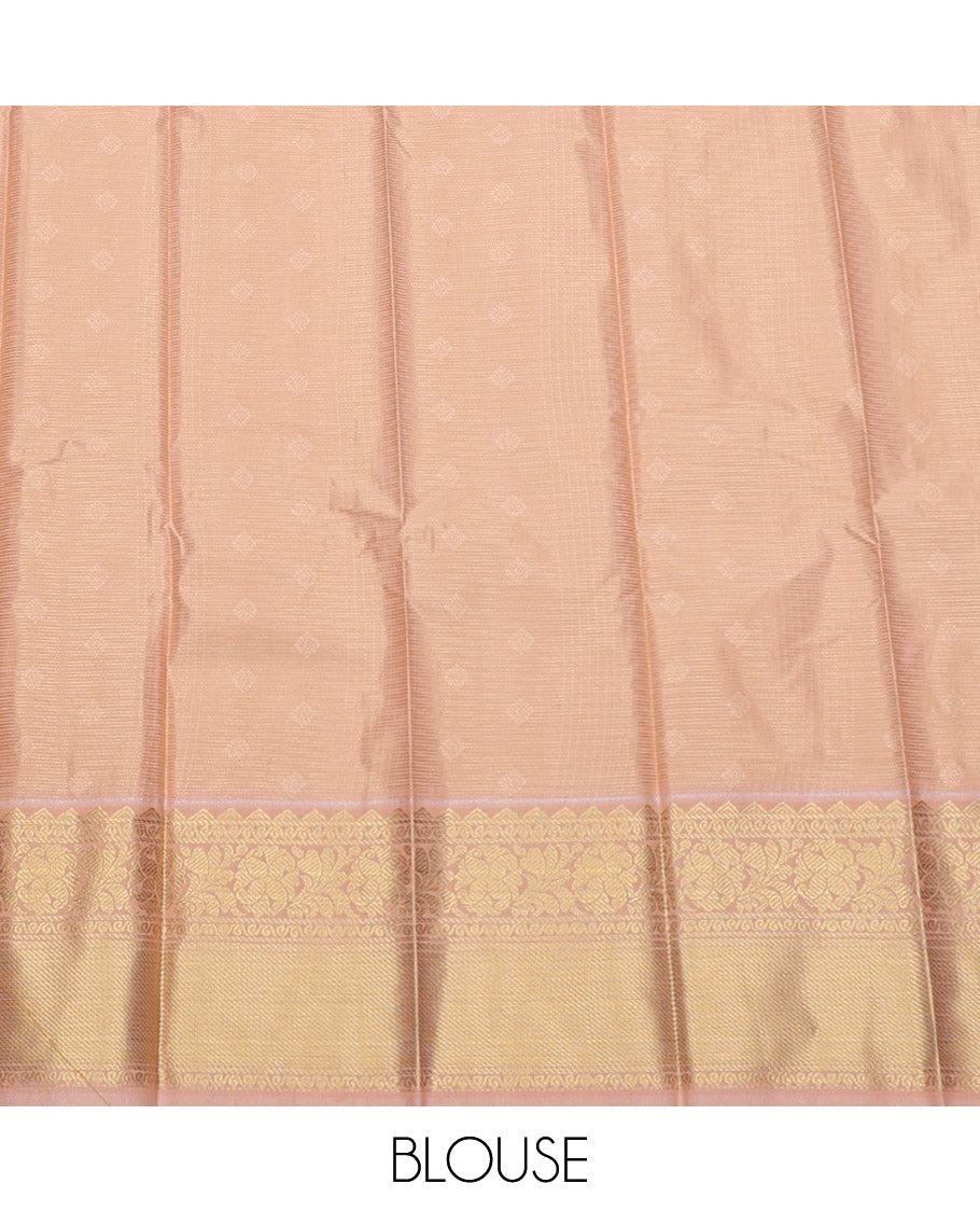 Mustard Budget Silk Saree, Richly Detailed with Zari Buttas and Checks, Complemented by a Contrast Traditional Zari Border, Zari Pallu, and a Contrast Blouse