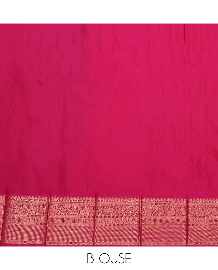 Purple Budget Silk Saree, Delicately Woven with Zari Buttas and Stripes, a Contrast Traditional Zari Border, Grand Pallu, and a Contrast Blouse
