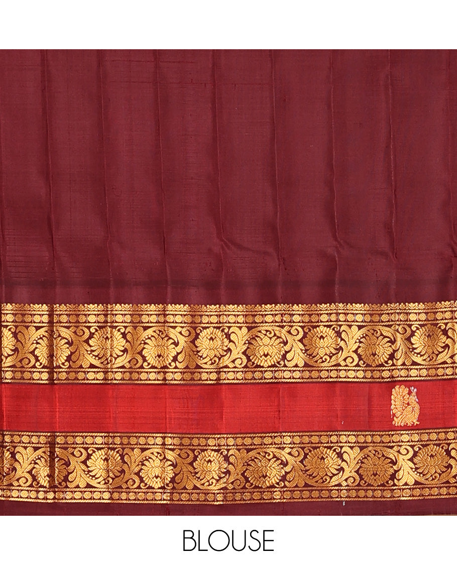 Blue Gadwal Silk Saree