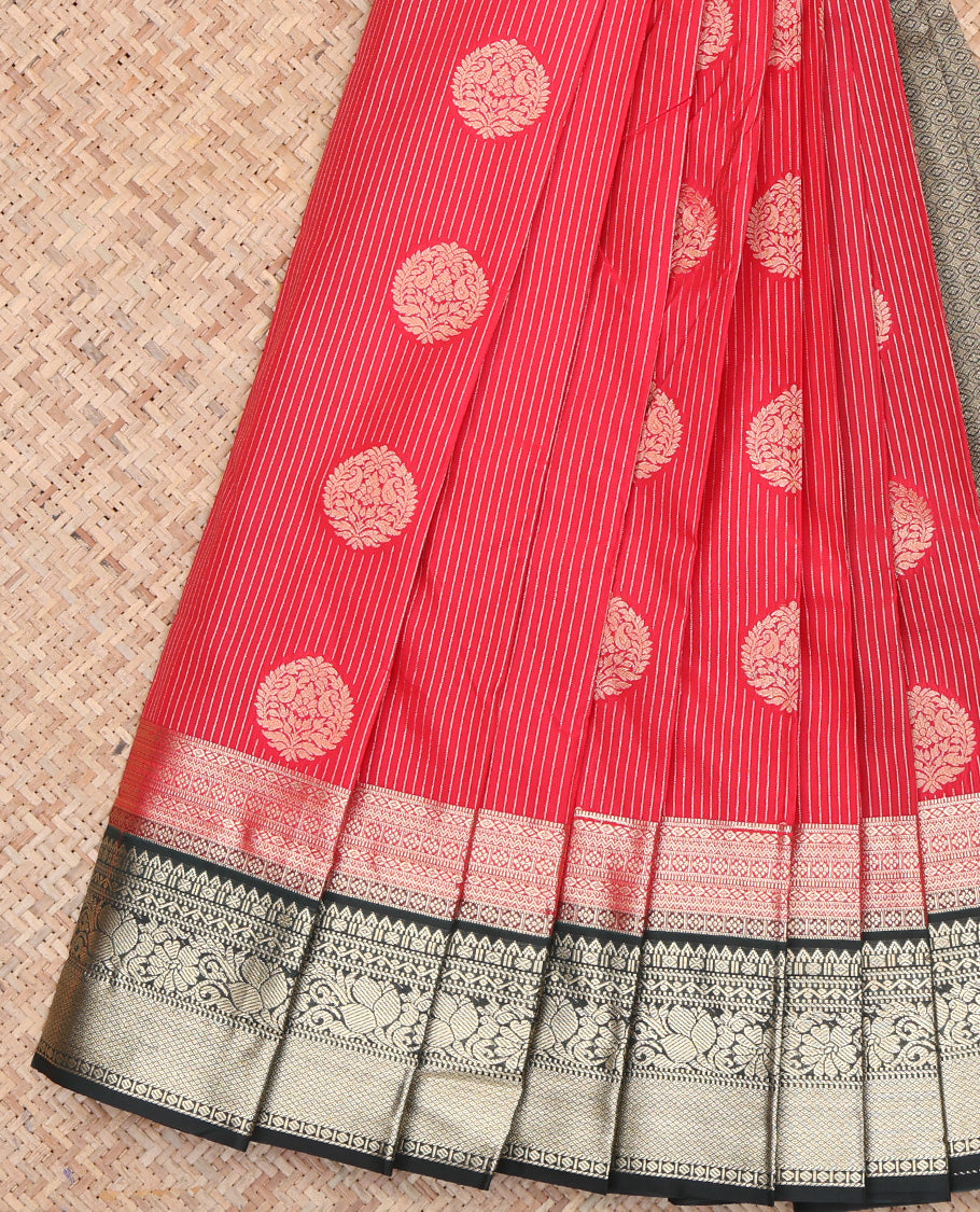 Red Zari Design Border Budget Silk Saree