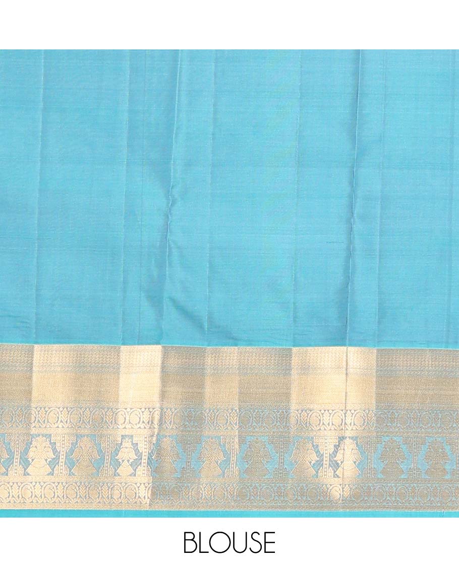 Purple zari buttas Vasundhara silk mix saree, contarst border of manga & iruthalai pakshi designs & jaal pallu