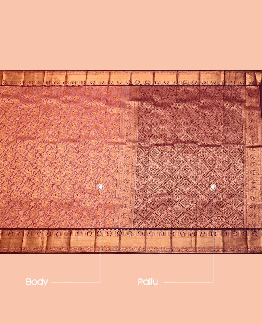 Pink Budget Silk Saree, Bedecked with Jacquard Design, Contrast Traditional Zari Border, Grand Pallu, and a Contrast Blouse