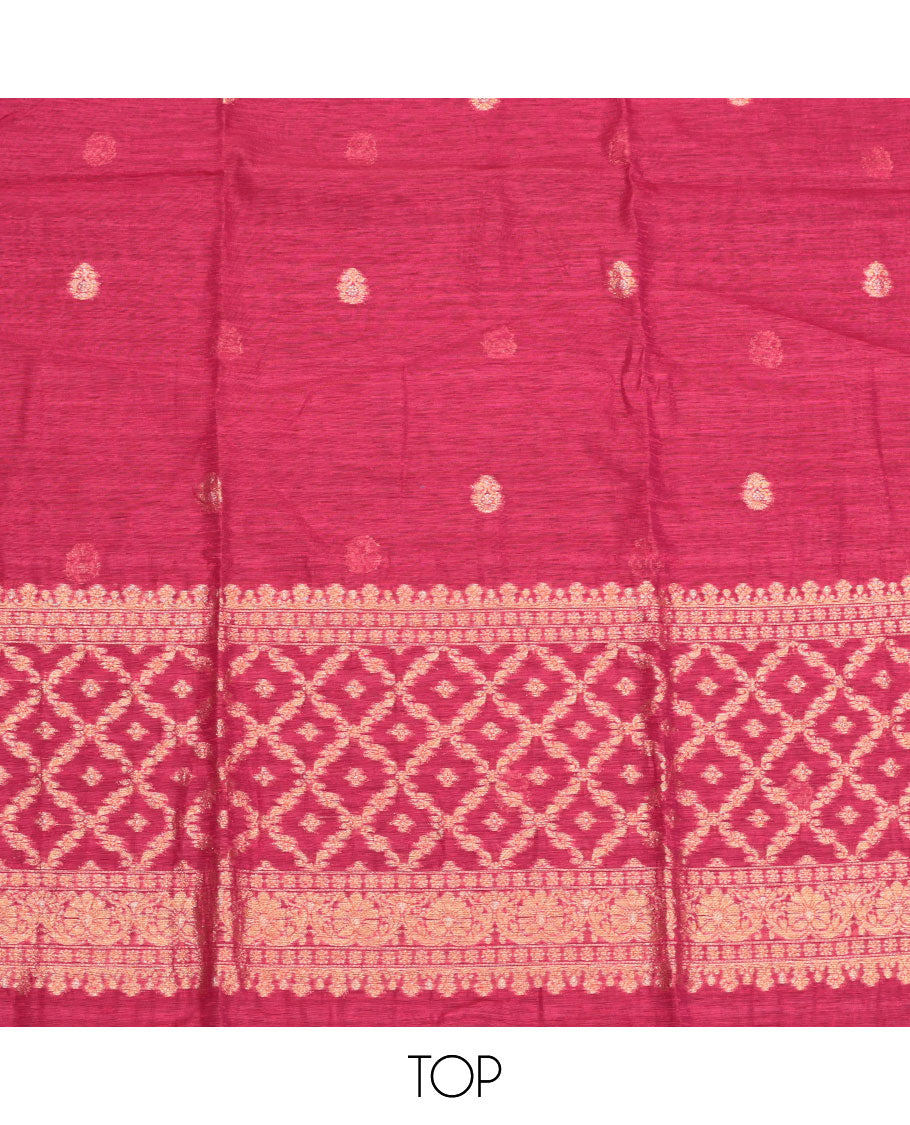 Pink Kora Silk Material Chudidar Set