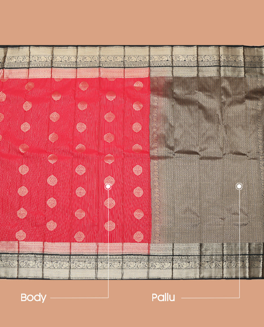 Red Zari Design Border Budget Silk Saree