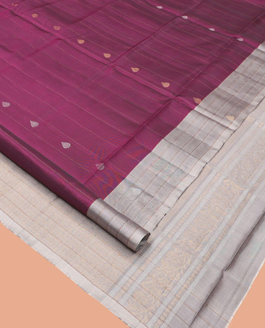 Purple Mayuri Lite Silk Mix Saree