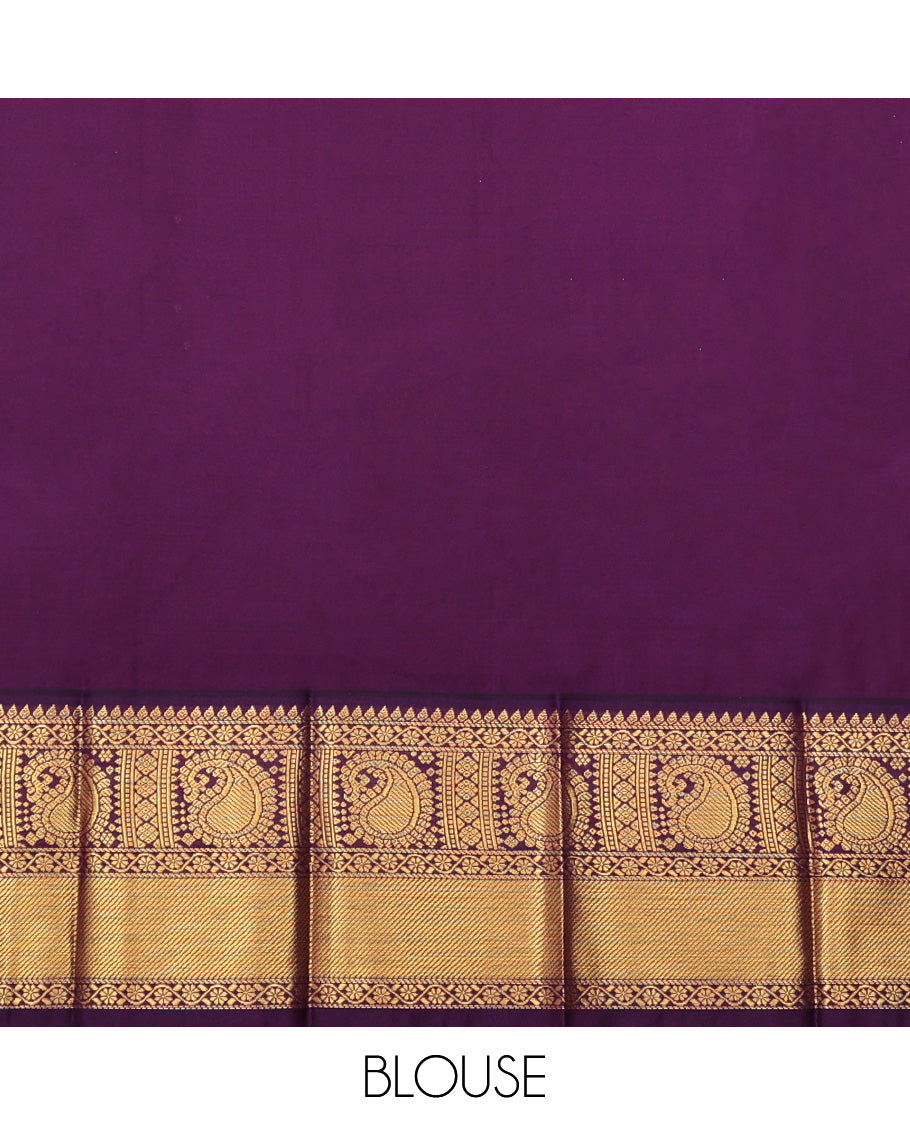 Blue Budget Silk Saree, Mesmerized with Zari Buttas, a Contrast Traditional Zari Border, Paisley Pallu, and a Contrast Blouse