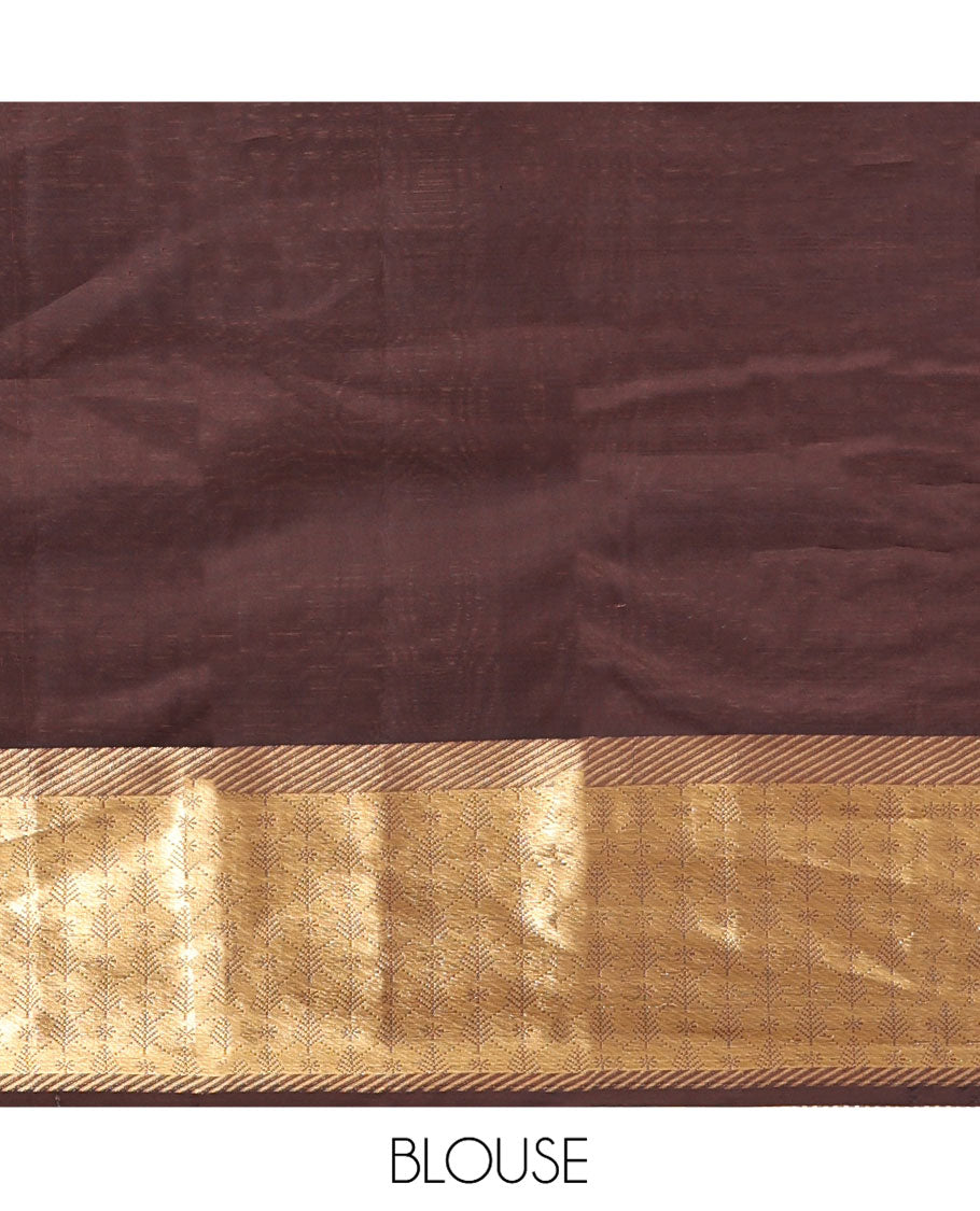 Rosewood Pink Vasundhara Lite Silk Mix Saree, Detailed with Stripes All Over Its Body, Complemented by Contrast Zari Design Border, Grand Chevron Striped Pallu, and Paired with a Contrast Blouse