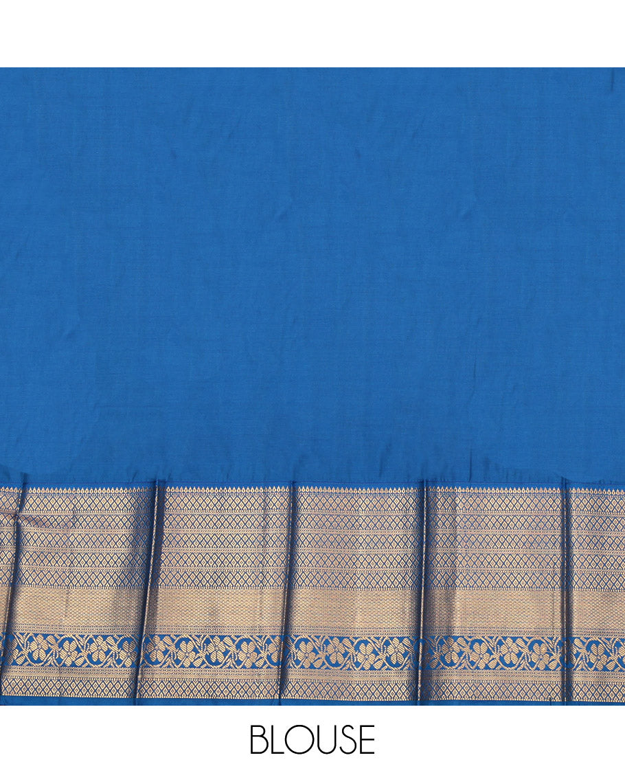 Purple Budget Silk Saree, Adorned with Zari Buttas, Complemented by a Contrast Traditional Border, Grand Pallu, and a Contrast Blouse