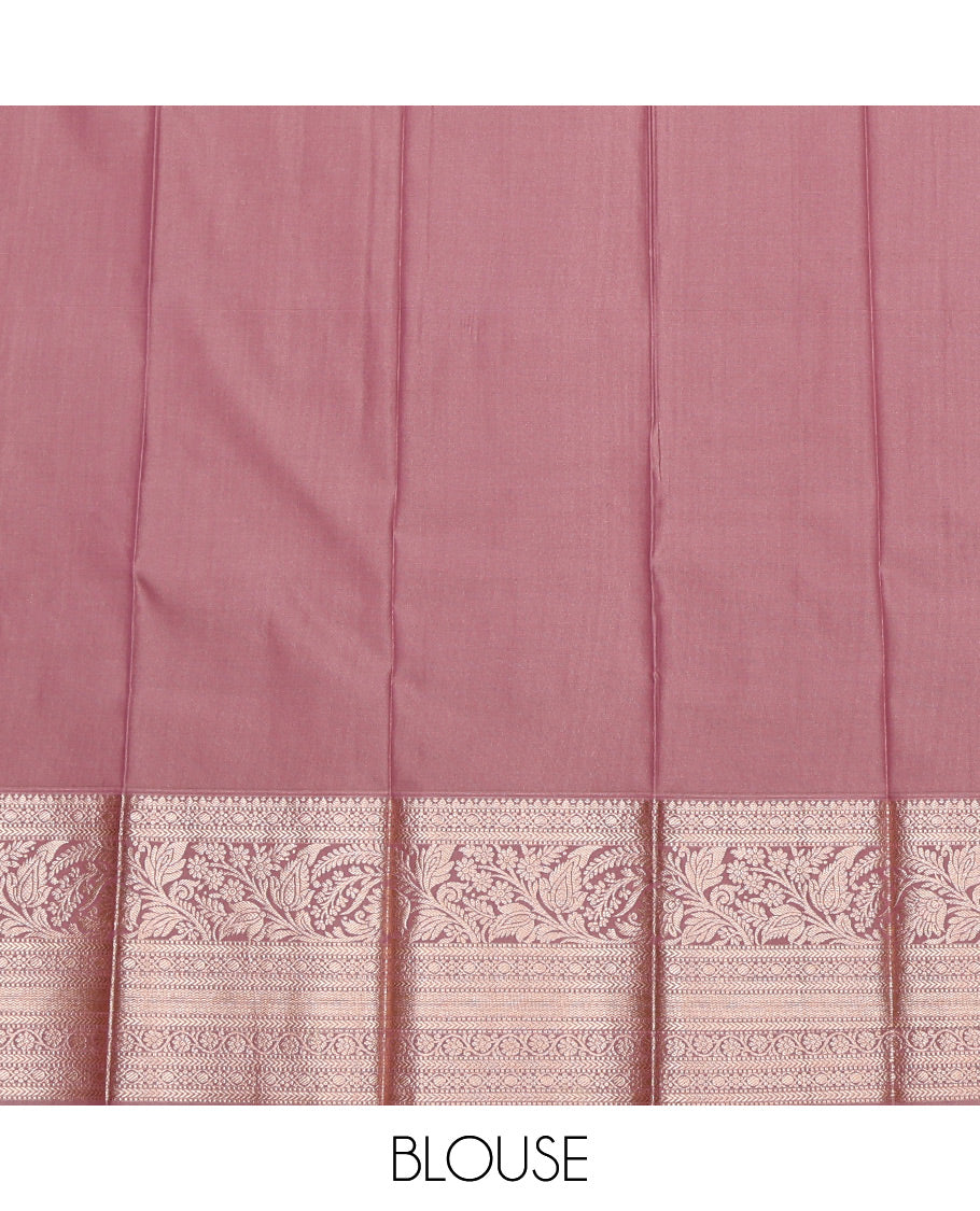 Green Budget Silk Saree, Ornamented with Zari Buttas All Over Its Body, Complemented by a Contrast Traditional Zari Design Border, Intricate Pallu, and Paired with a Contrast Blouse
