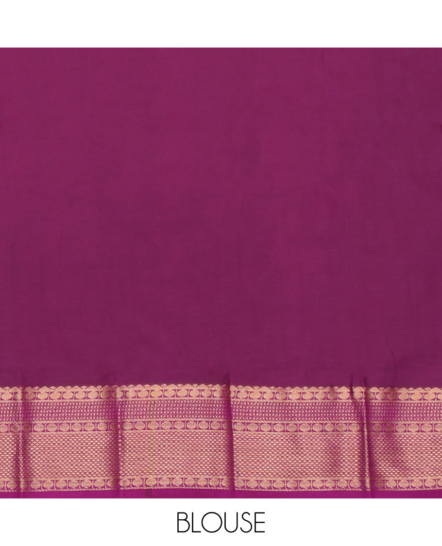 Turquoise Traditional Butta Budget Silk Saree