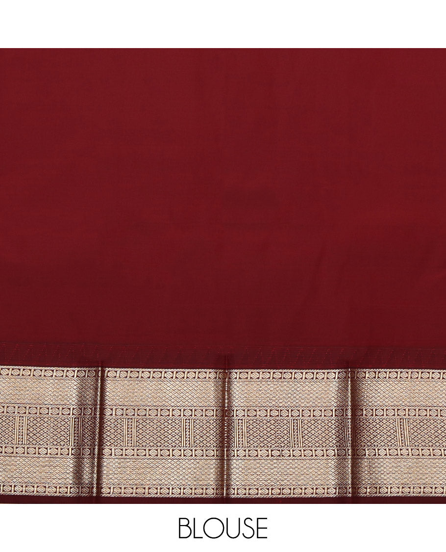 Sandal Budget Silk Saree, Simply Sparkled with Butta Enclosed Checks, Complemented by Contrast Traditional Border, Grand Jaal Pallu and a Contrast Blouse