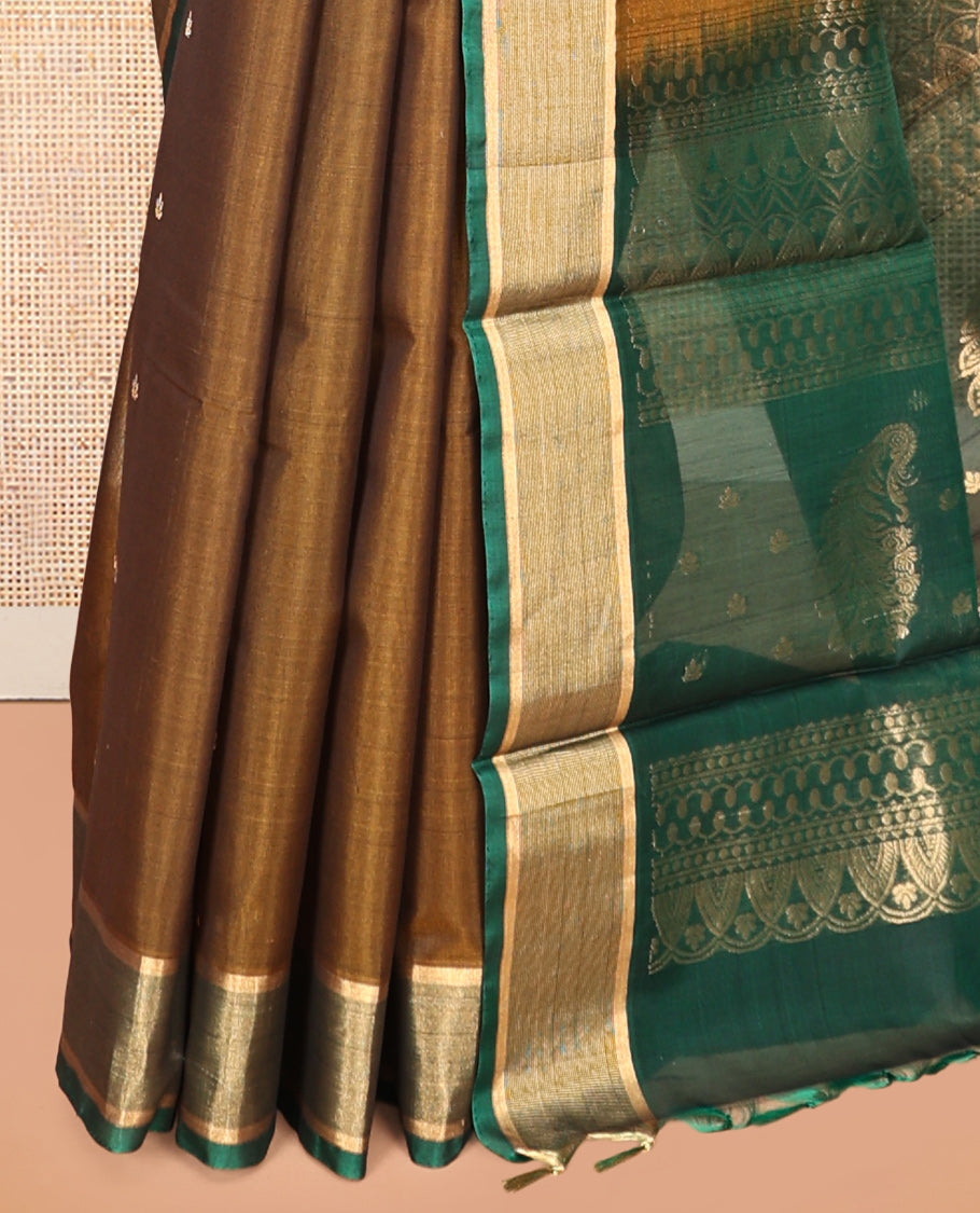 Brown Silk Cotton Saree