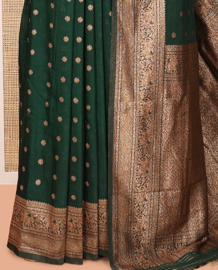 Green Fancy Crepe Saree