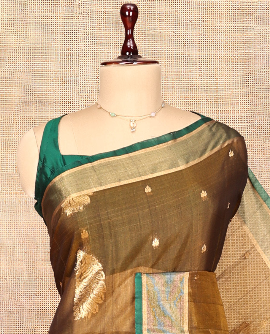 Brown Silk Cotton Saree
