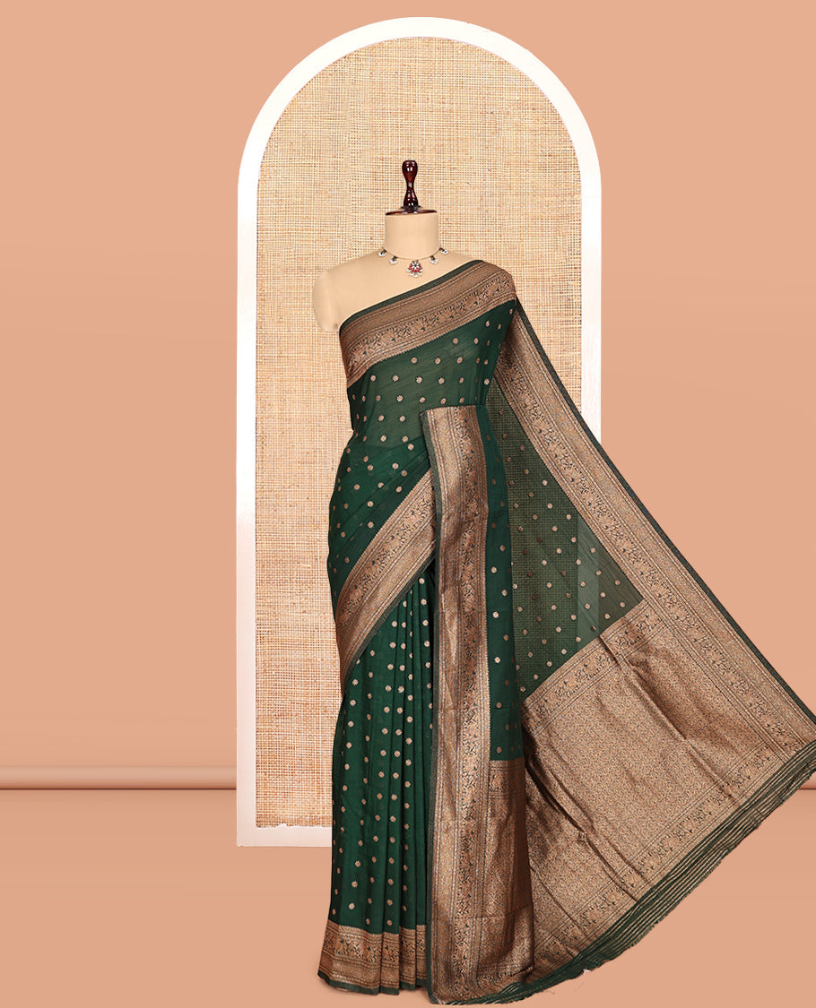 Green Fancy Crepe Saree